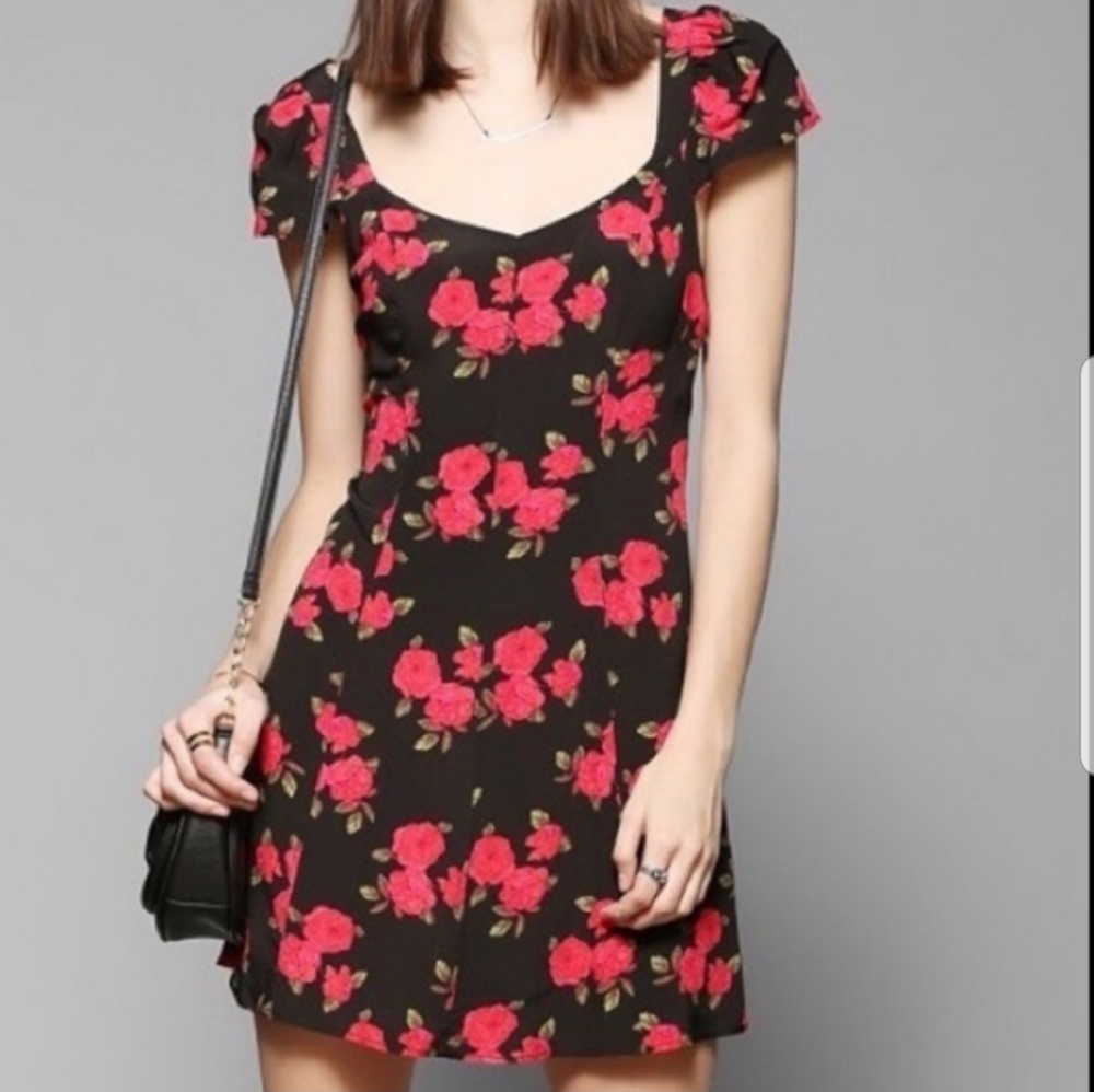 Kimchi Blue Rose Dress with Cross Hatched Back